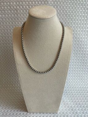 MK Logo MICHAEL KORS Silver Tone Beaded Ball Chain Necklace Women/Unisex  #748